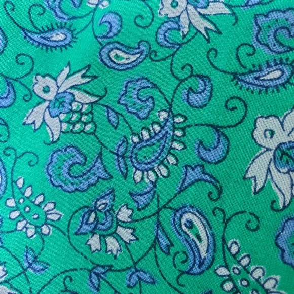 J. Crew NWT Green Floral Paisley Cotton Smocked Tiered Mini Skirt Size Large - Picture 10 of 13